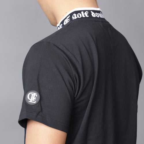 【double E golf】モックネック 半袖Tシャツ 【胸元ドーベルマンロゴ】