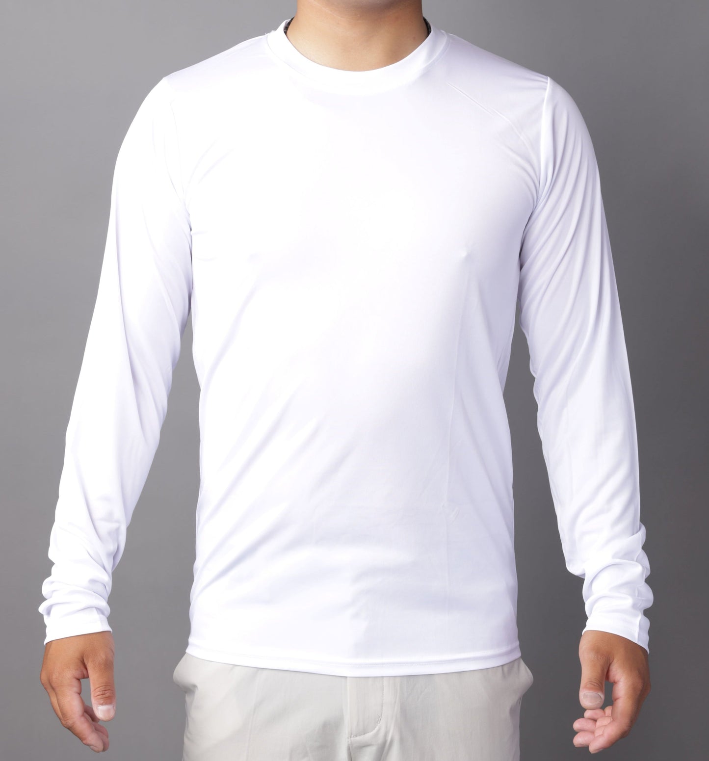 【double E golf】ひんやり冷感長袖シャツ【バックストライプ】