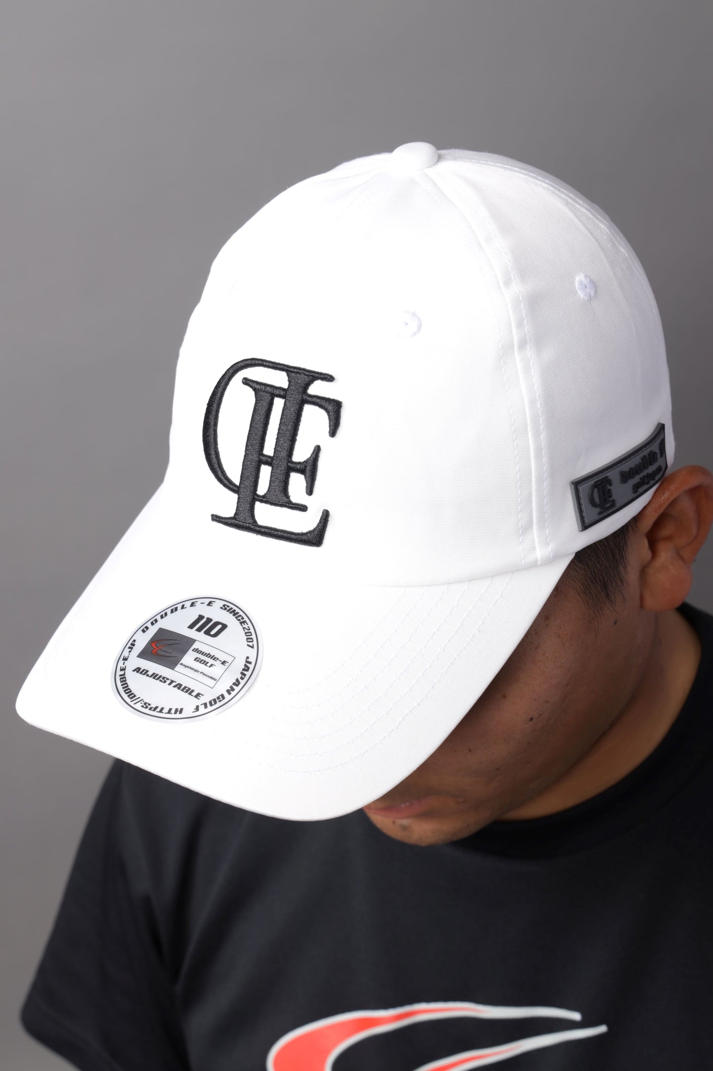 【double E golf】キャップ タイプB【ブラック&ホワイト】