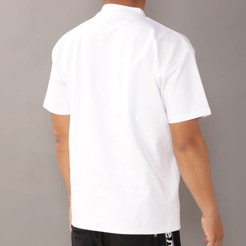 【double E golf】モックネック シンボルロゴTシャツ【サイドポケット付き】