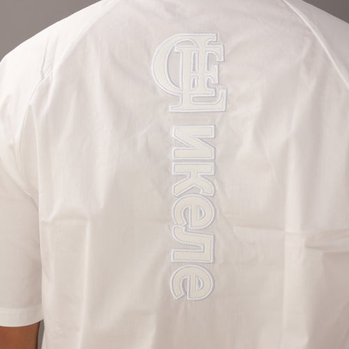 【double E golf】ハーフジップ ポロシャツ【バックエンボス ロゴ・ユニセックス】