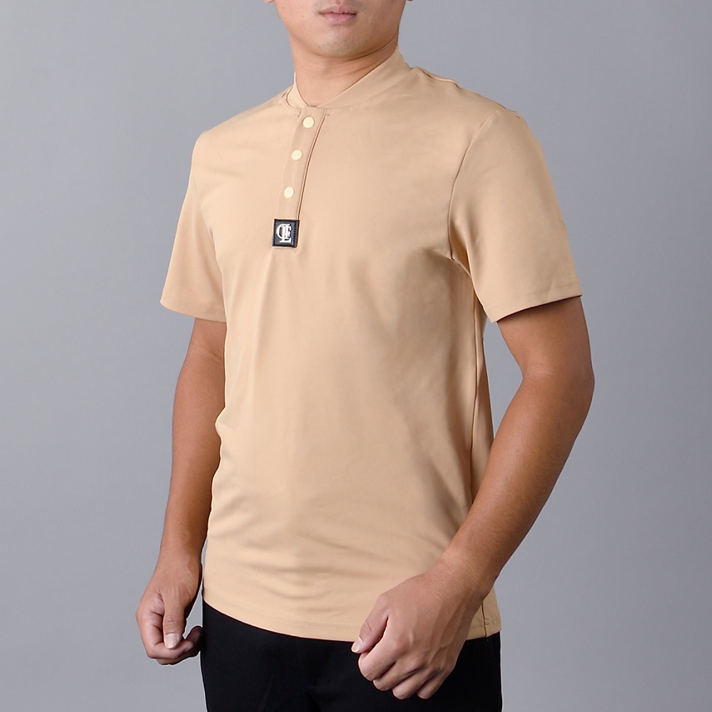 【double E golf】バックストライプ Tシャツ 【3カラー/ボタン付き】