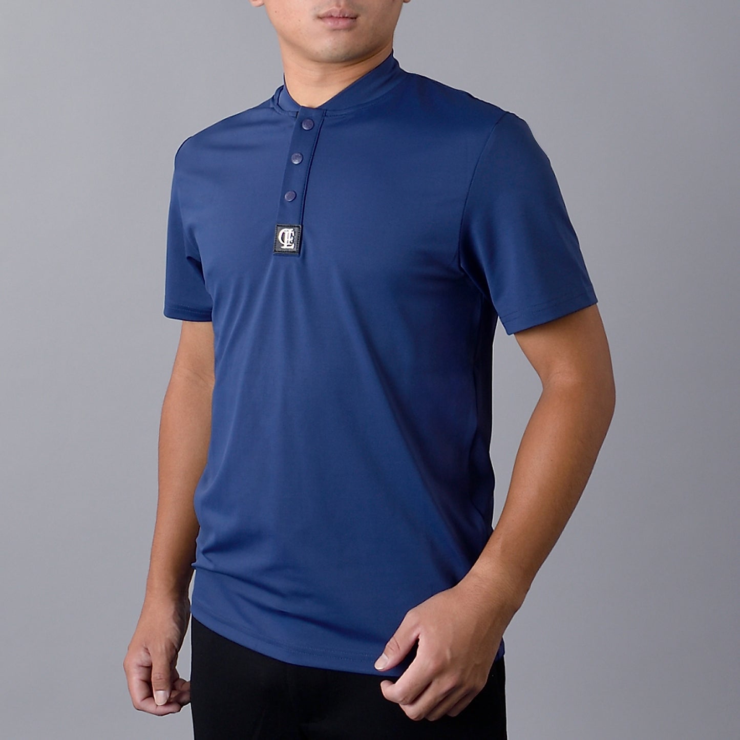 【double E golf】バックストライプ Tシャツ 【3カラー/ボタン付き】