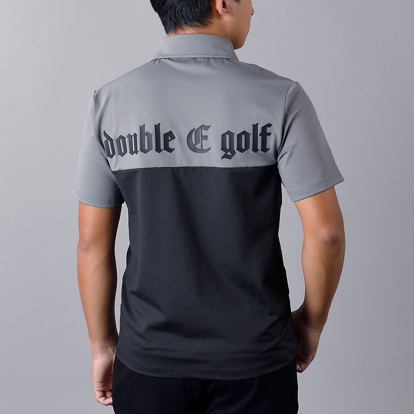 【double E golf】ツートンカラートップス【バックロゴ&胸元ロゴ】