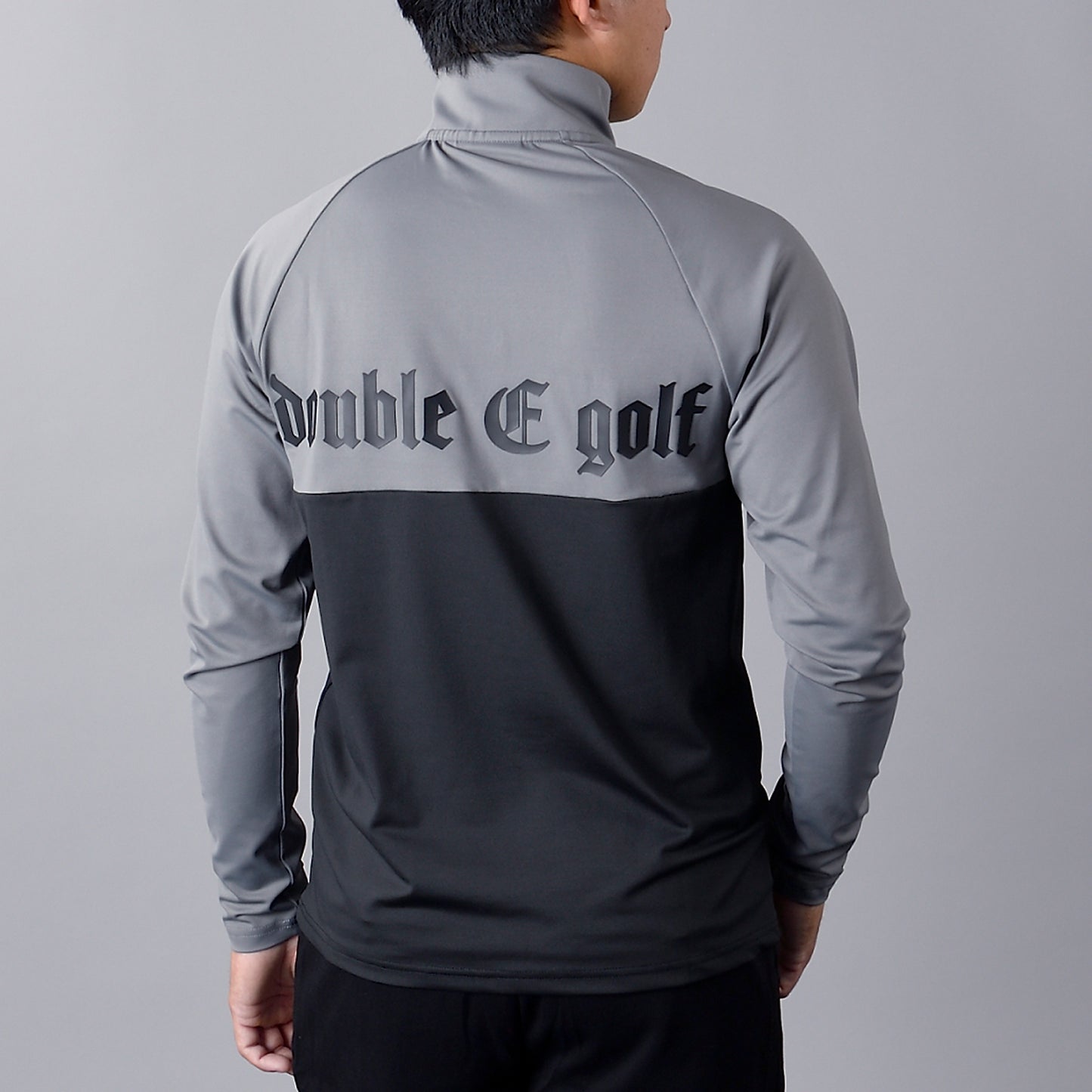 【double E golf】ツートン長袖【ハーフジップ・バッグロゴ】