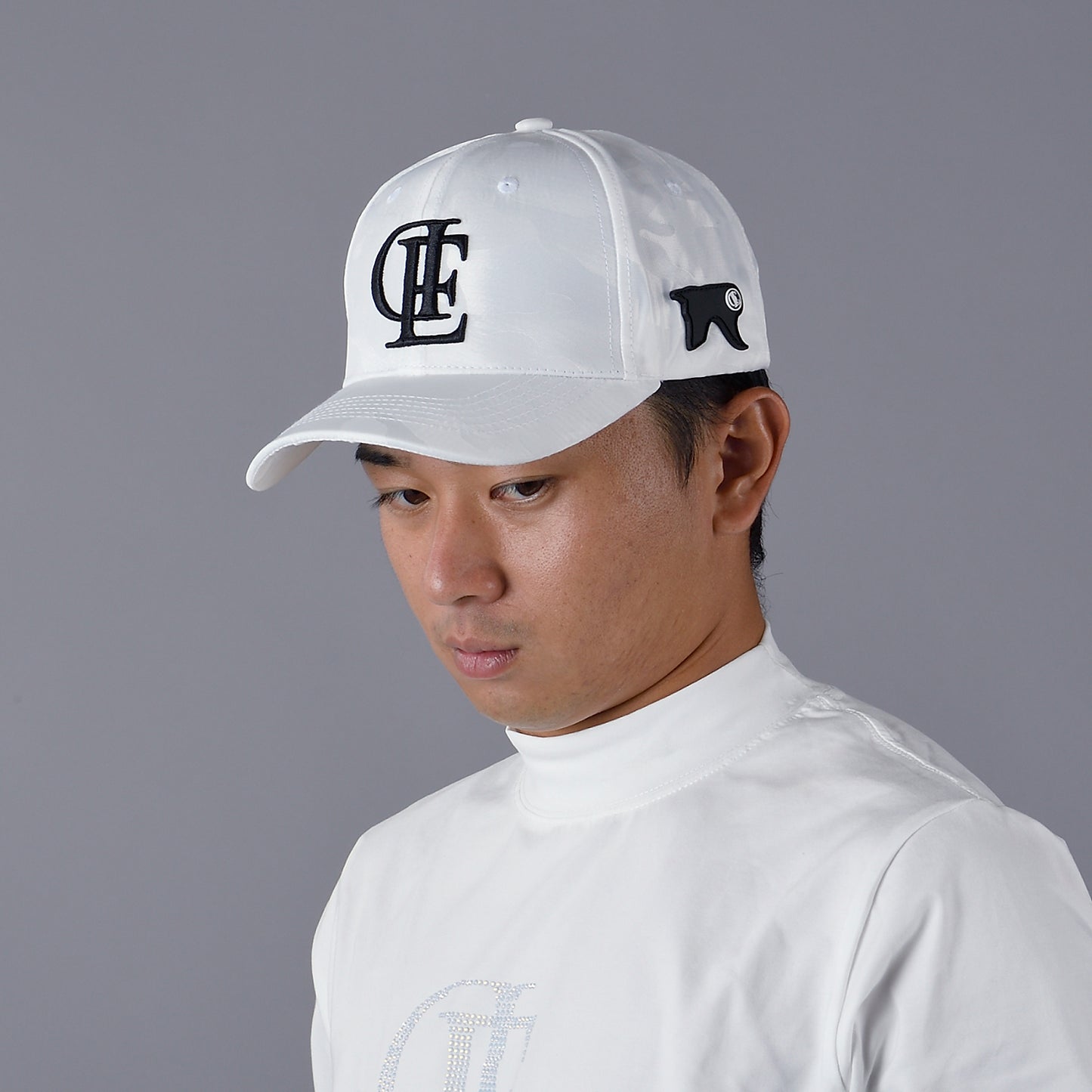 【double E golf】キャップ 【迷彩/ホワイト/ドーベルロゴ】