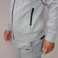 【double E golf】スポンジボンディング パーカー メンズ ZIP ストレッチ 厚みのある柔らか素材 セットアップ対応 ブラック グレー ゴルフウェア 練習着 普段使い