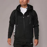【double E golf】スポンジボンディング パーカー メンズ ZIP ストレッチ 厚みのある柔らか素材 セットアップ対応 ブラック グレー ゴルフウェア 練習着 普段使い